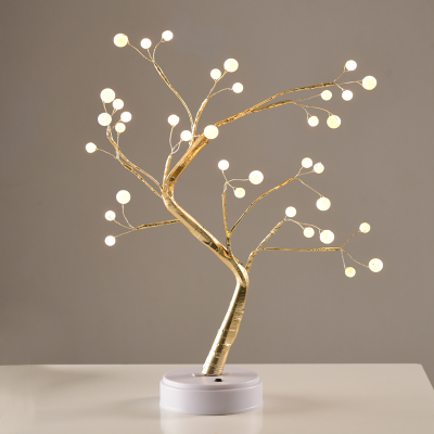 ^  “TREE WITH BALL LIGHTS” 36 LED ΛΑΜΠΑΚ ΜΠΑΤΑΡ(3xAA)/USB ΘΕΡΜΟ ΛΕΥΚΟ IP20 50cm  -X1036152